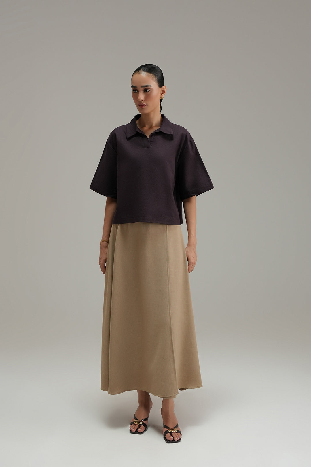 Essential Linen Overshirt - Aubergine