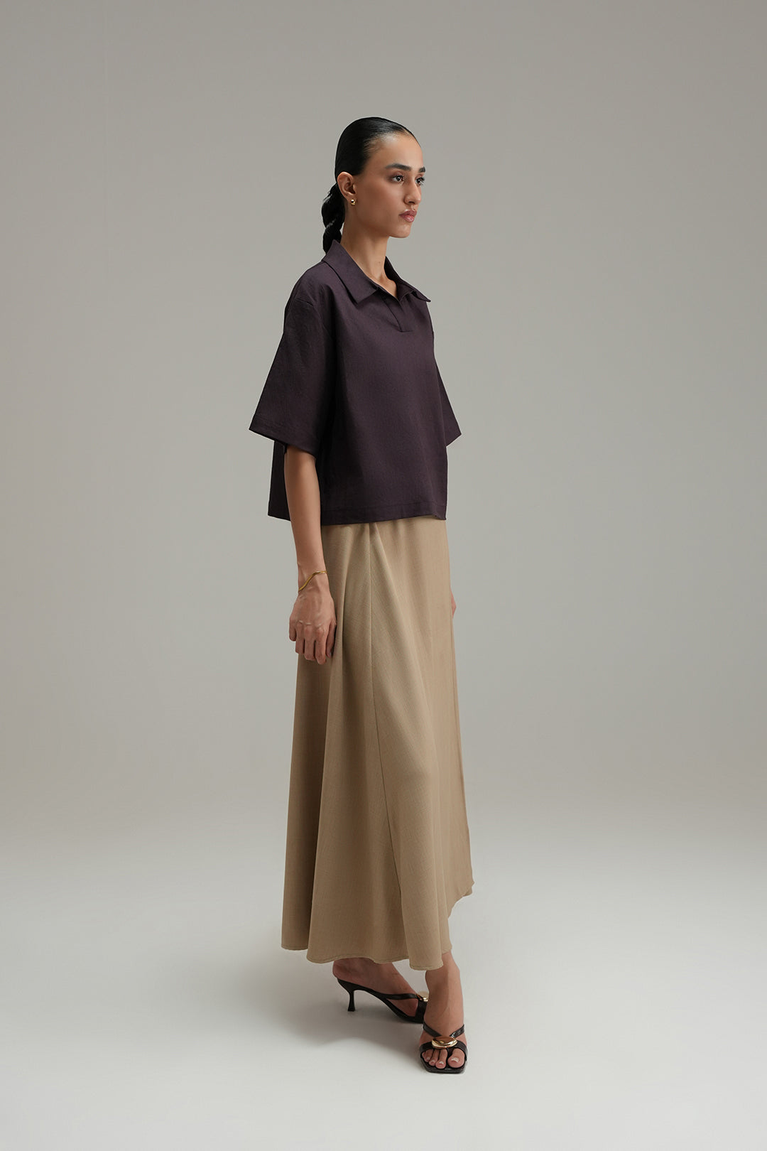 Essential Linen Overshirt - Aubergine